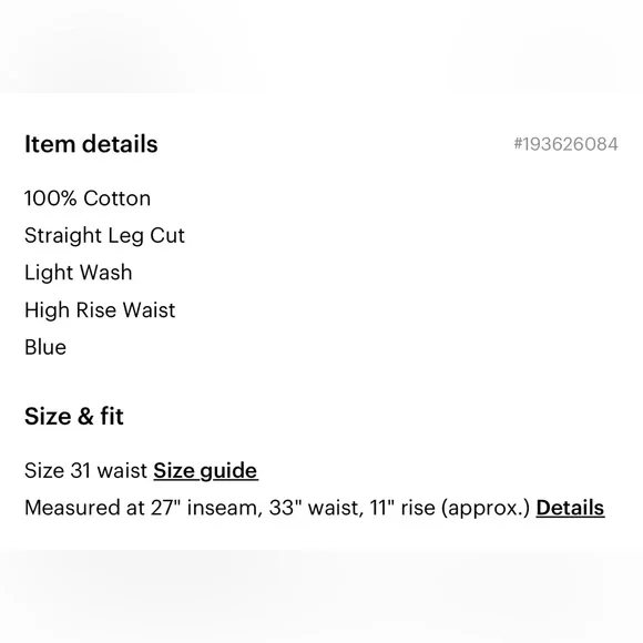 Pistola Charlie High Rise Straight Leg Jeans, NWT, cropped ankle - Picture 7 of 7